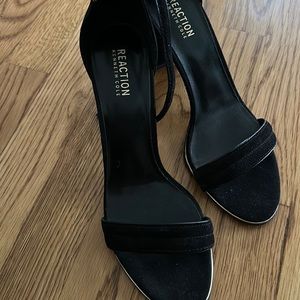 REACTION Kenneth Cole ankle strap sandal, black suede. Size 9.5.